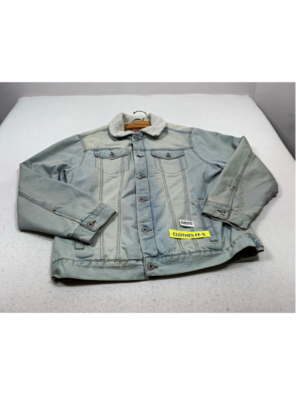 Brooklyn Cloth Men's Sherpa Lined Denim Jacket XL Blue Button Front
